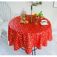 Printing Wholesale Christmas Snow Stamping Round Tablecloth