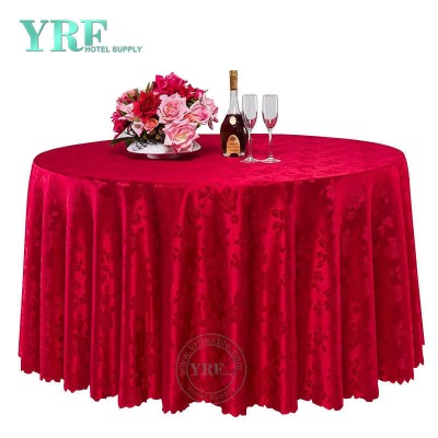 Yrf Manufacture Satin Rosette Embroidered Round Tablecloth for Wedding