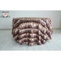 Round Table Cover Petal Taffeta Tablecloth Embroidered Wedding Table Cloth