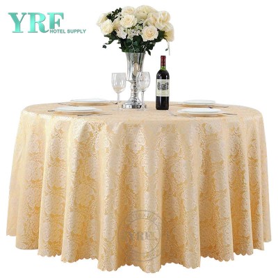 Sparkling Gold Yellow Cheap Round Jacquard Tablecloth