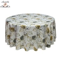 Satin Printed Table Cloth Round 100% Polyester Silky Wedding Tablecloth